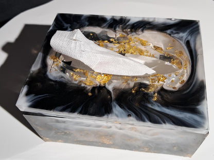 Élégante boîte à mouchoirs en résine, marbre