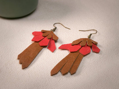 Boucles d'oreilles en cuir bohème N°1