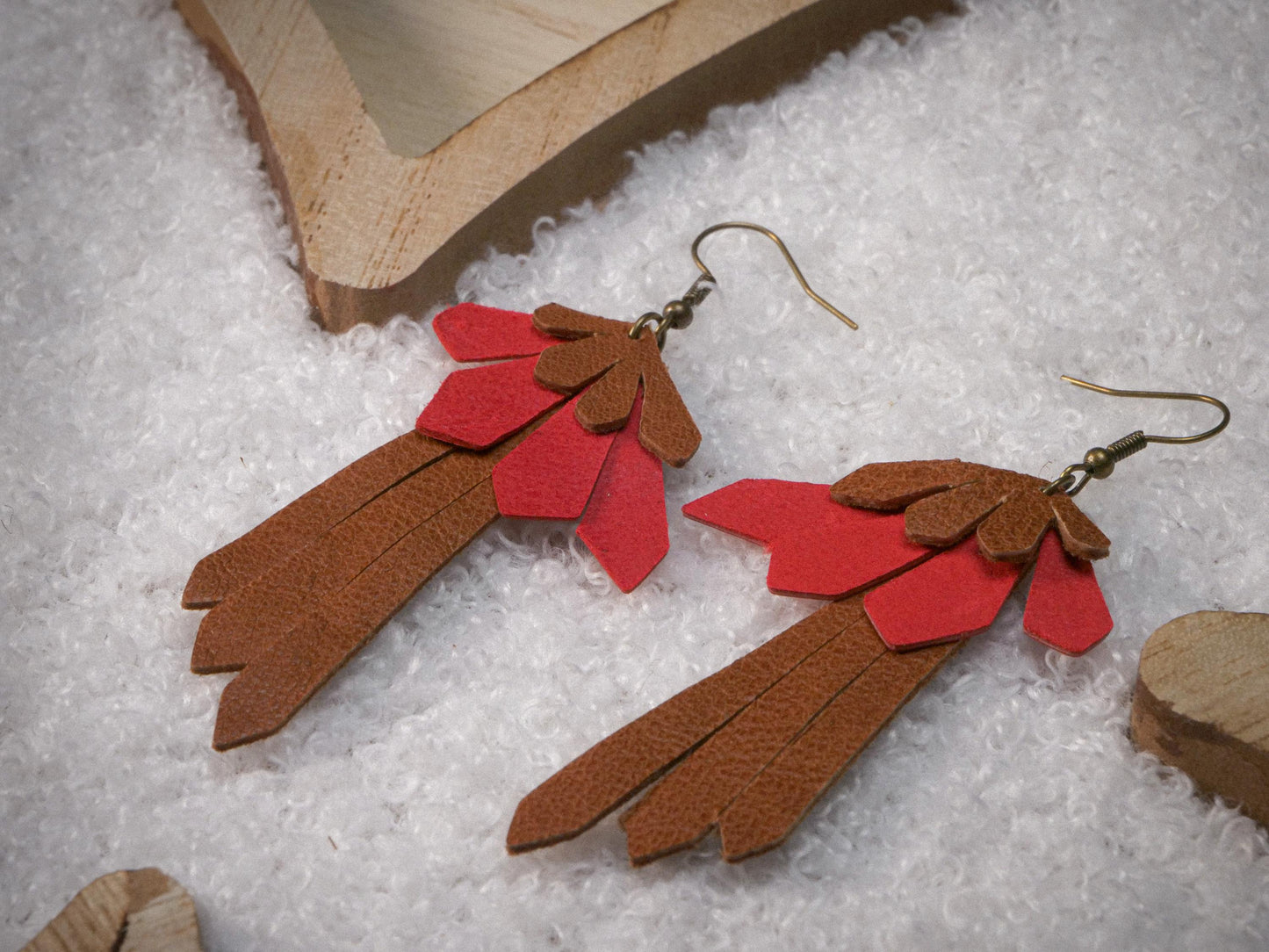 Boucles d'oreilles en cuir bohème N°1