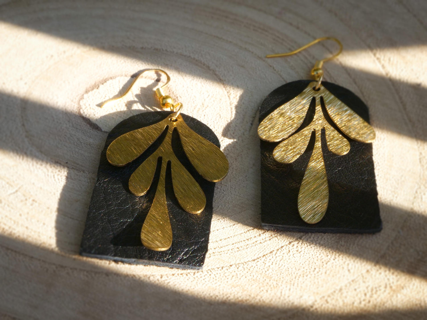 Boucles d'oreilles pendantes, Arche, Noir  